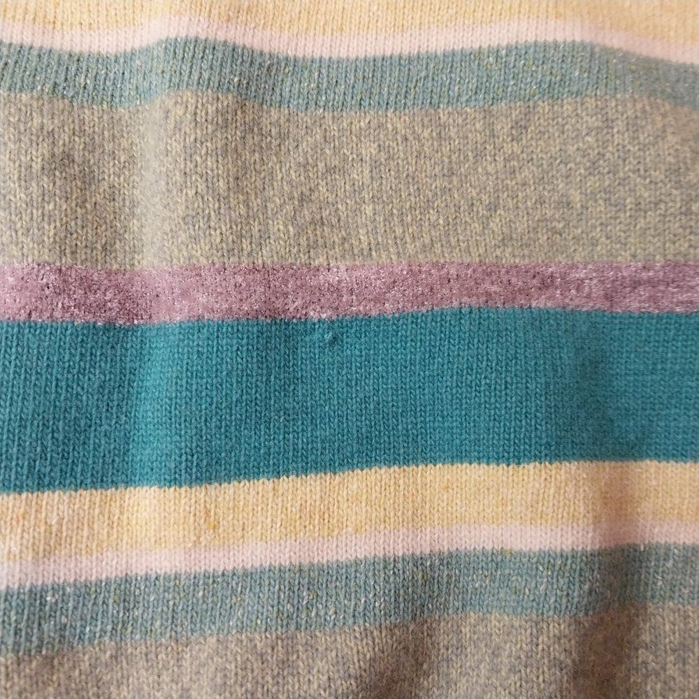Monte Carlo Mens Striped Sweater Size 42 Green Wool Blend Casual Preppy - Picture 10 of 10